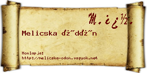 Melicska Ödön névjegykártya
